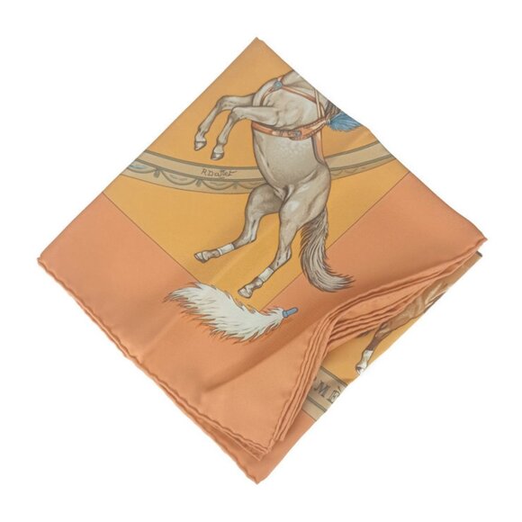 HERMES Authentic Orange Silk Scarf - Picture 2 of 7